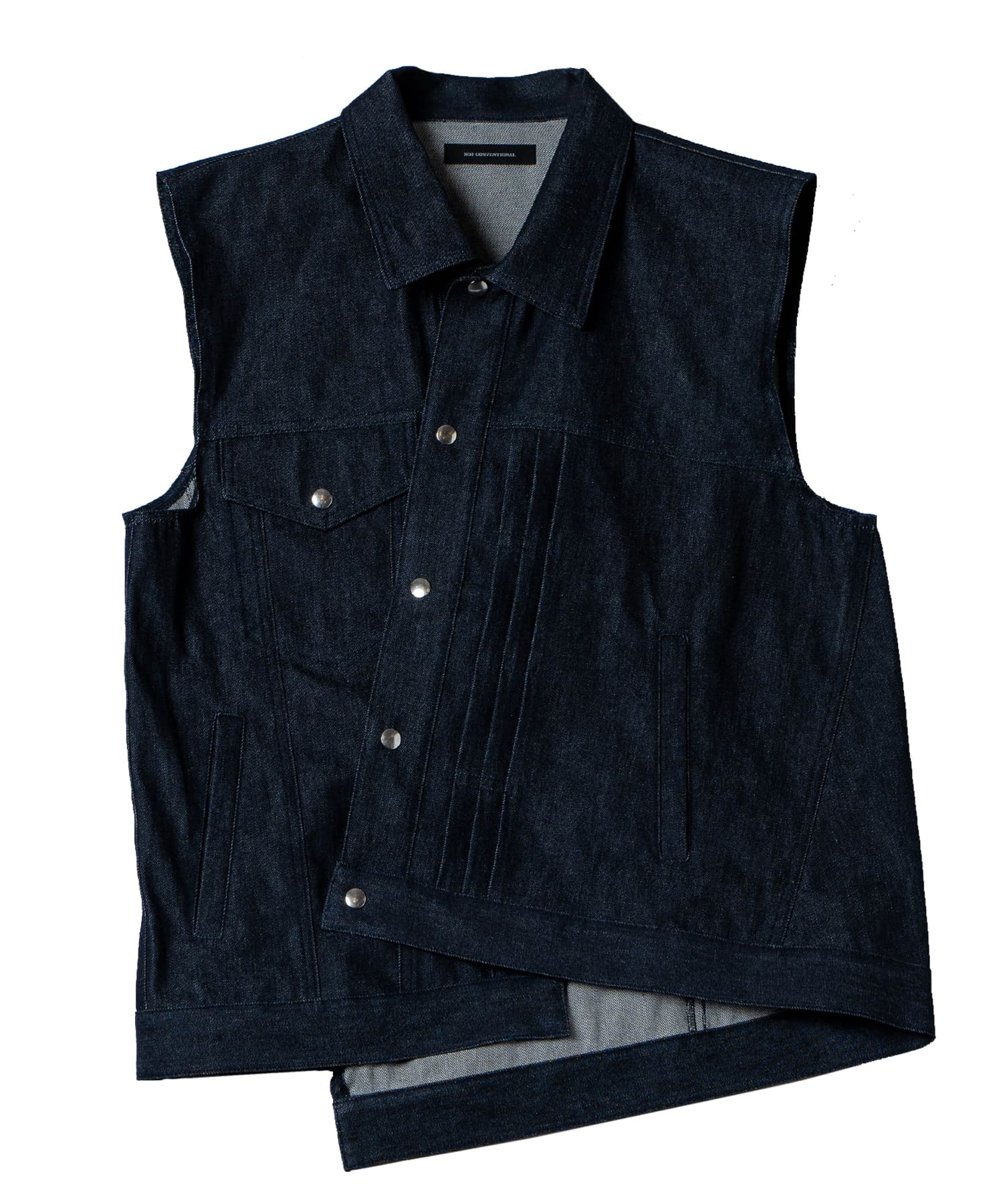 asymmetry denim vest