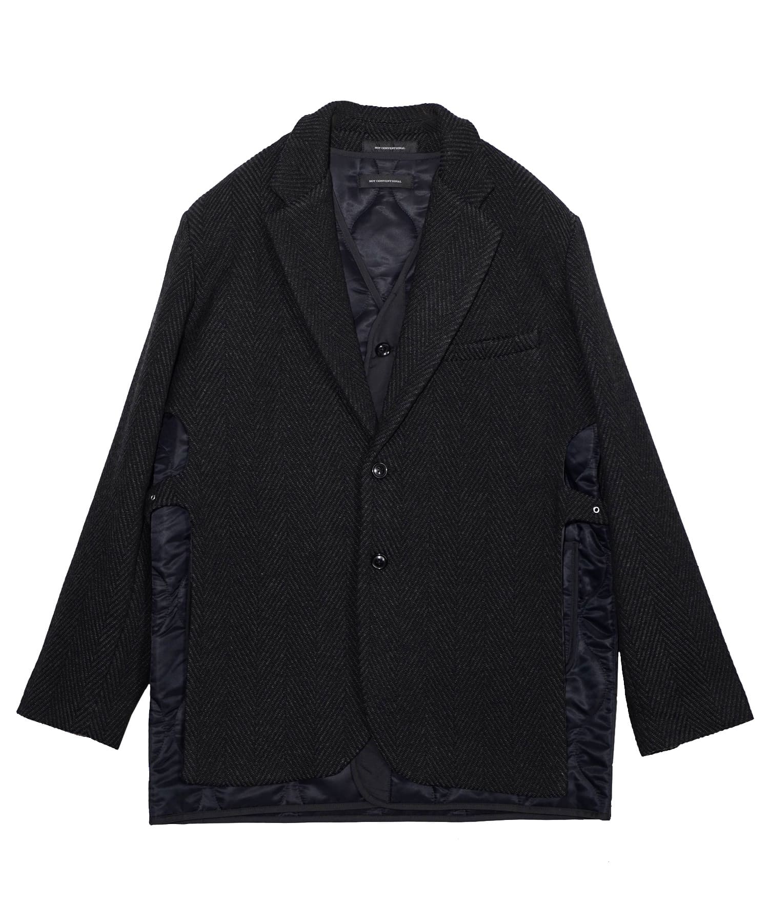layered herringbone quilt jacket