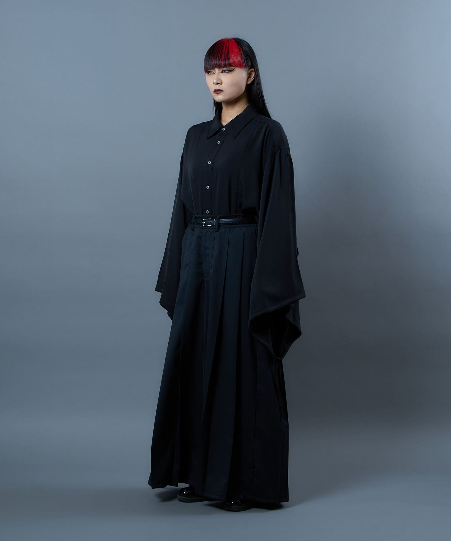 tuck pleats hakama pants