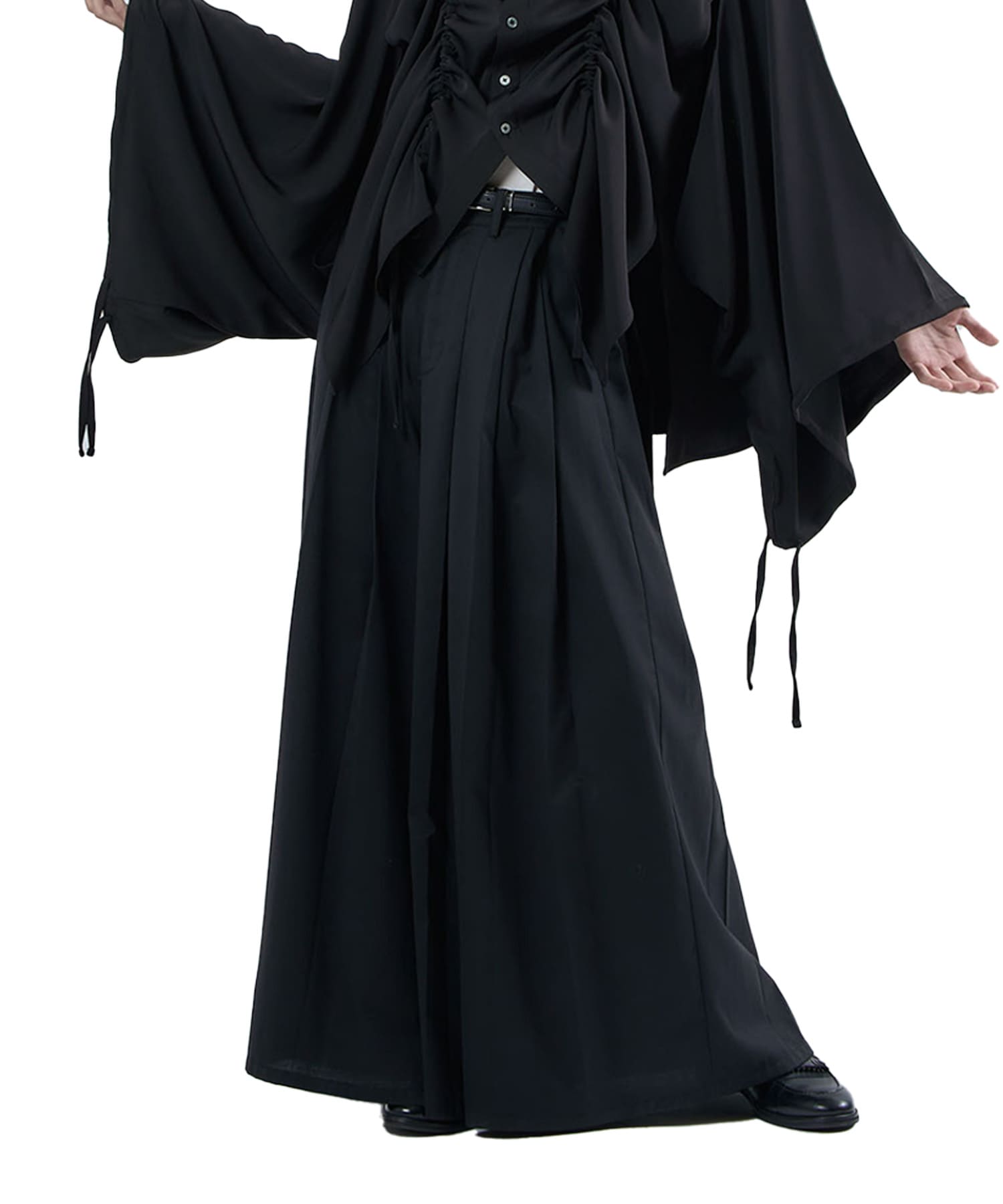 tuck pleats hakama pant