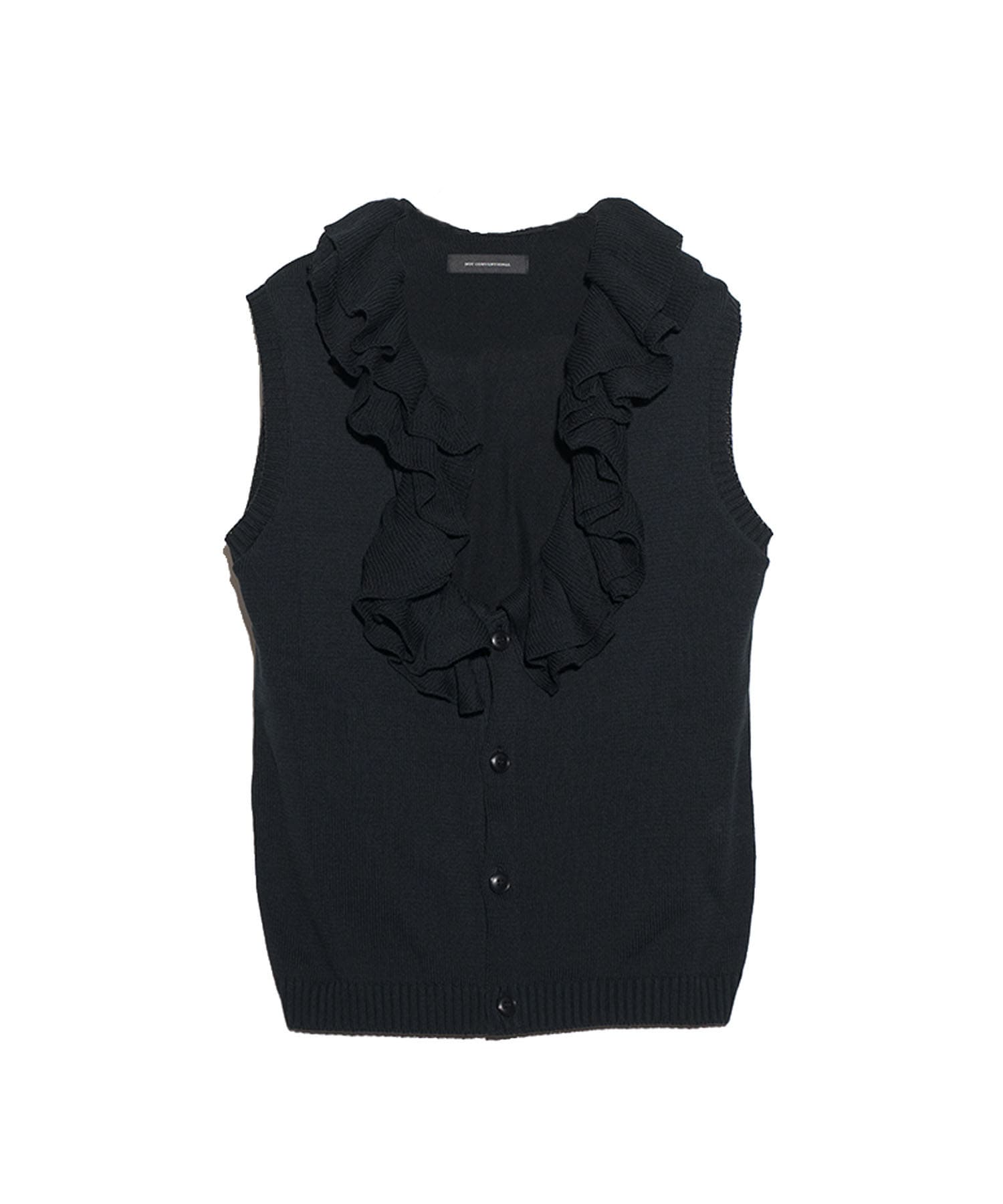 frill collar knit vest