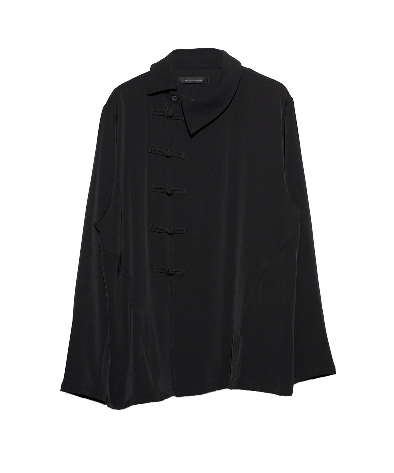asymmetry china button shirts