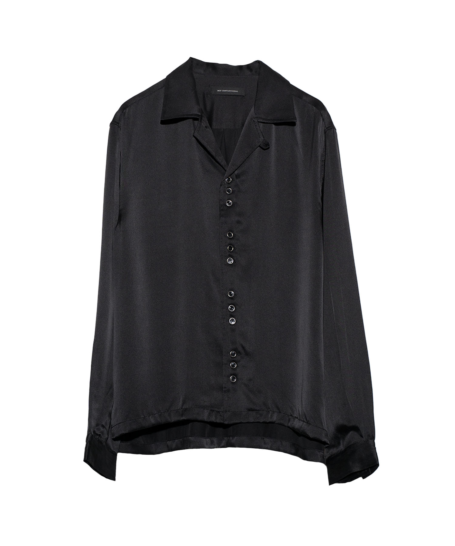 silk open collar shirt