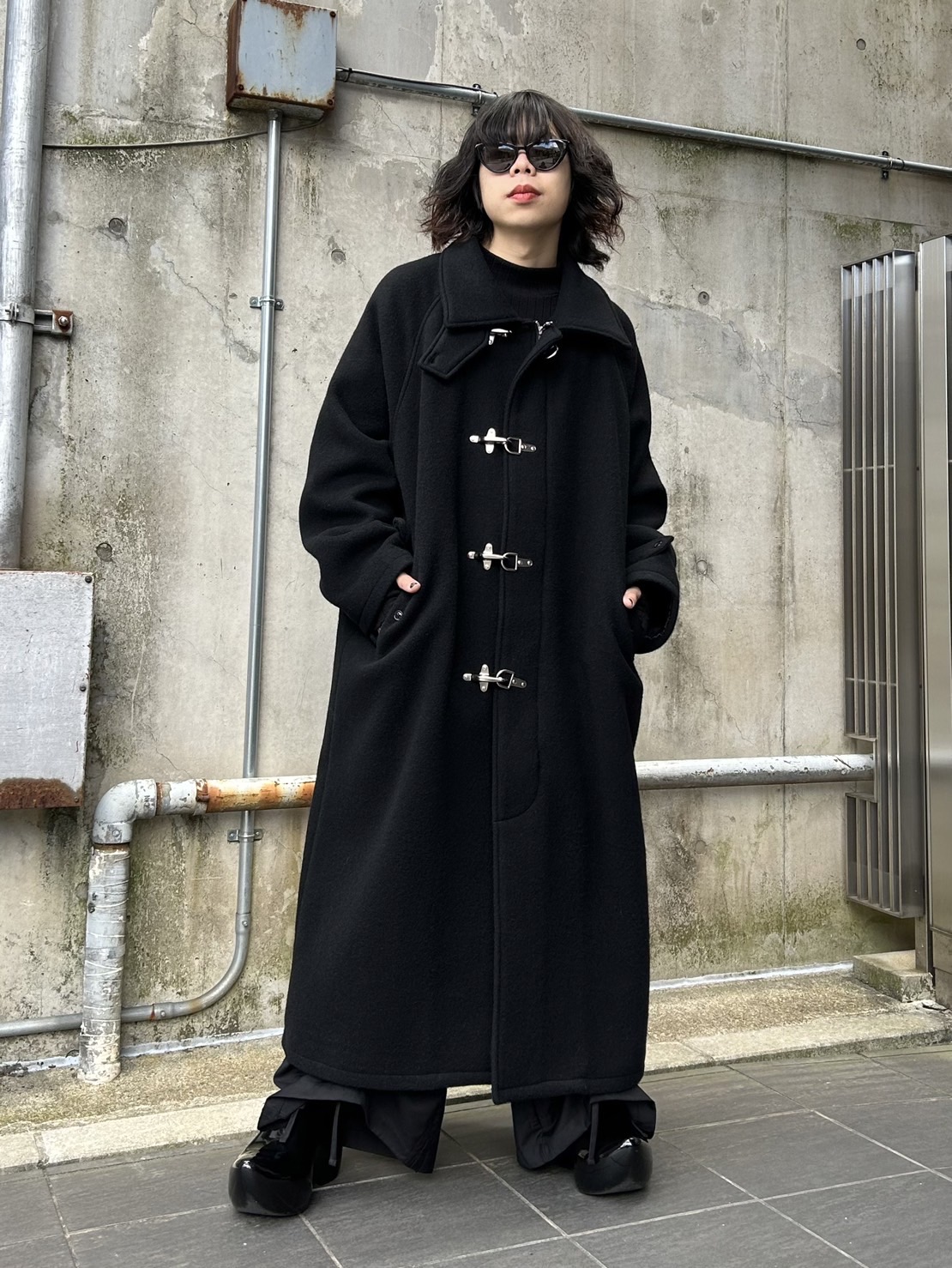 FN buckle wool coat