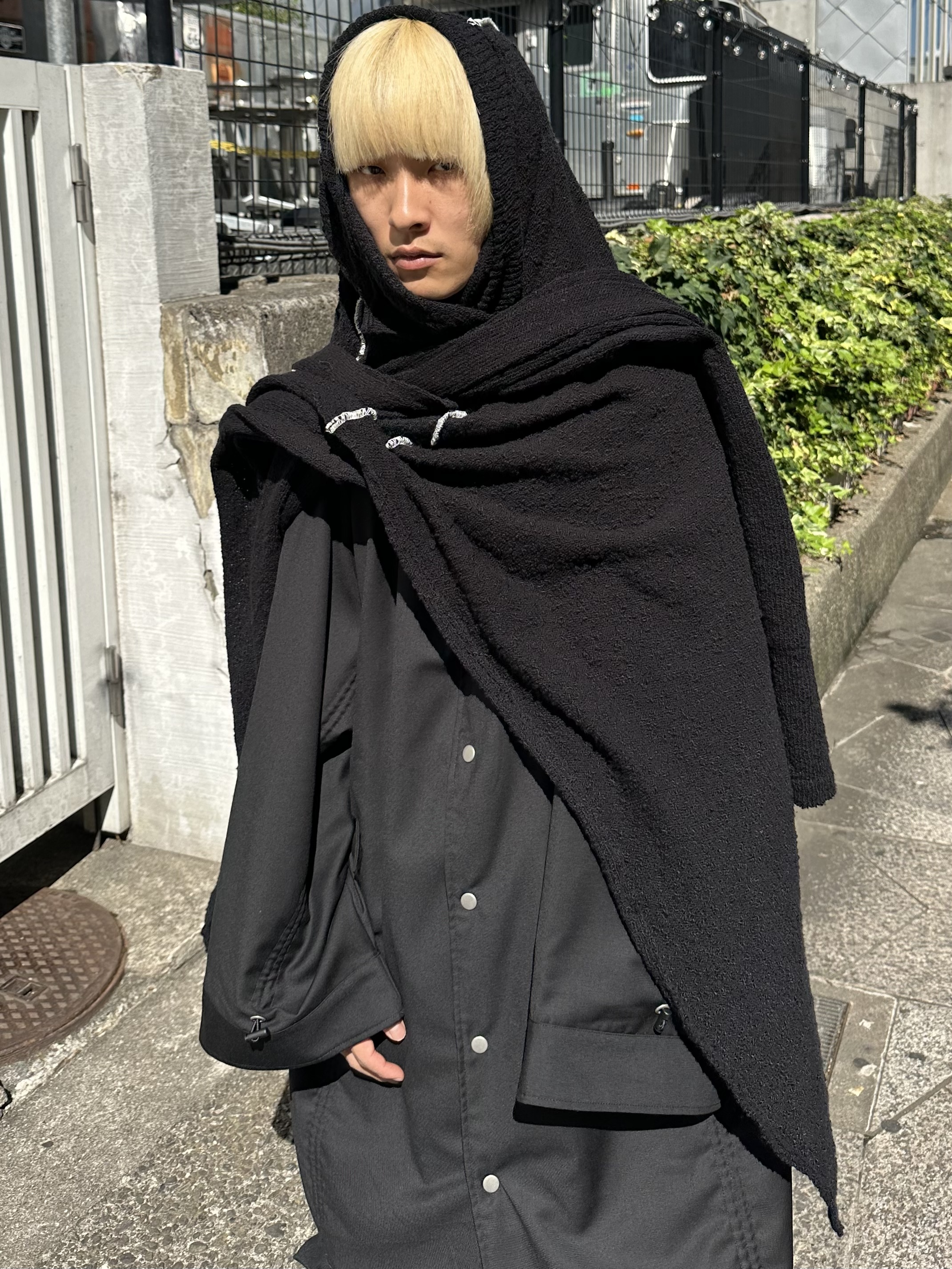 バラクラバ風ポンチョ