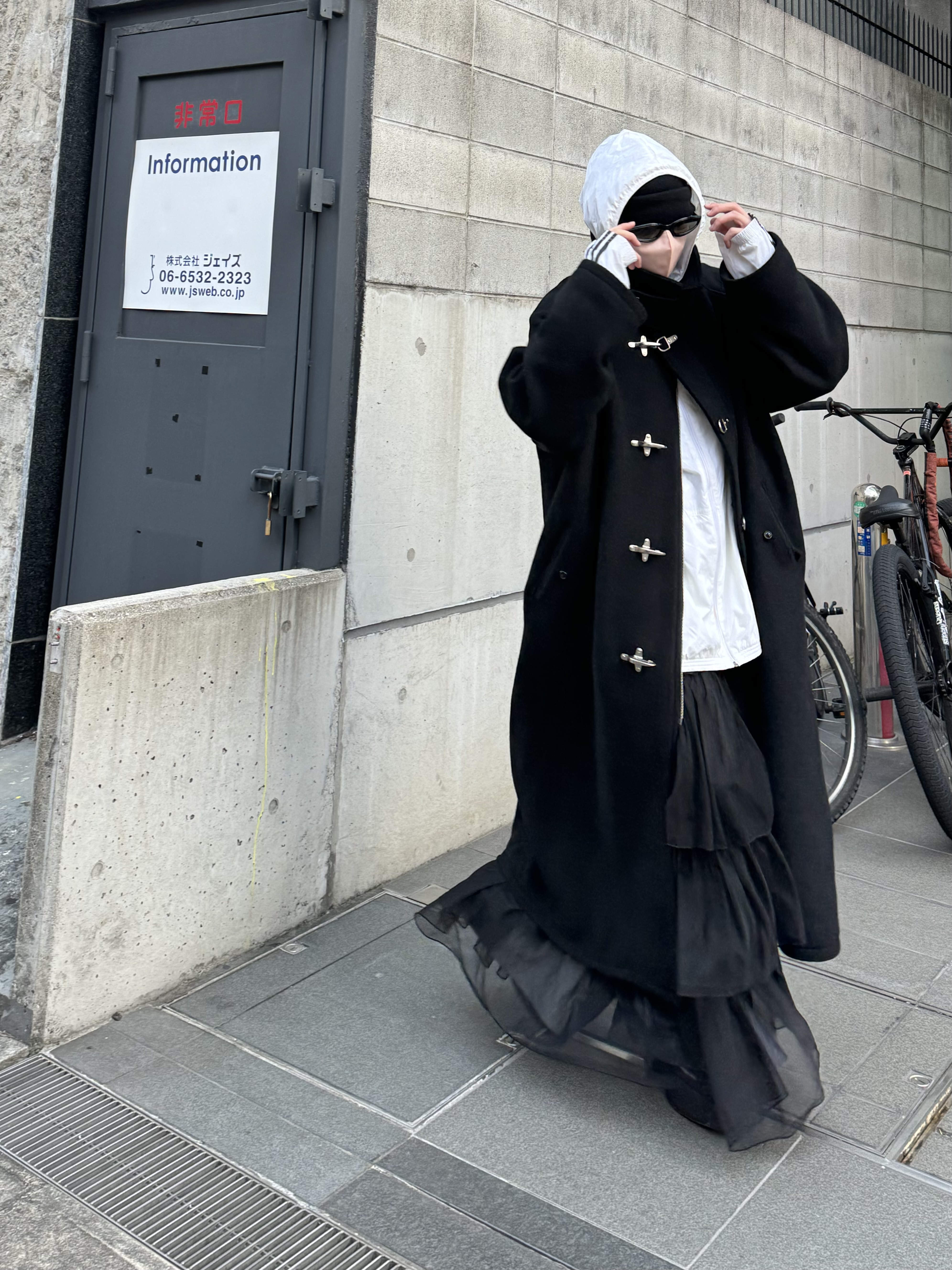 FN buckle wool coat